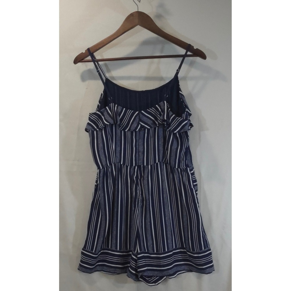 LOFT Navy and White Striped Spaghetti Strap Romper - Picture 4 of 10